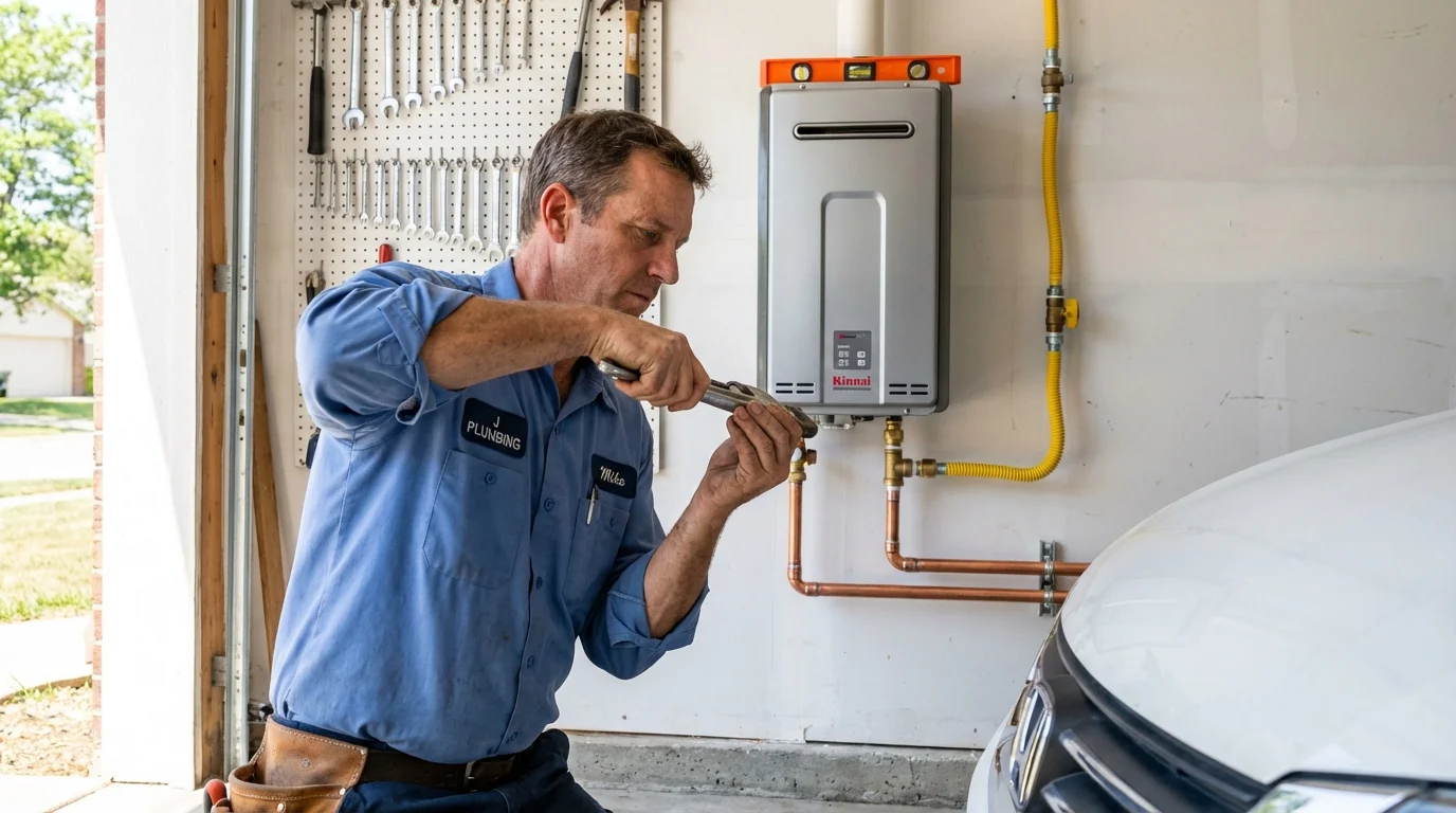 Tankless water heater installation by a Johns Plumbing LLC plumber in Brookhaven